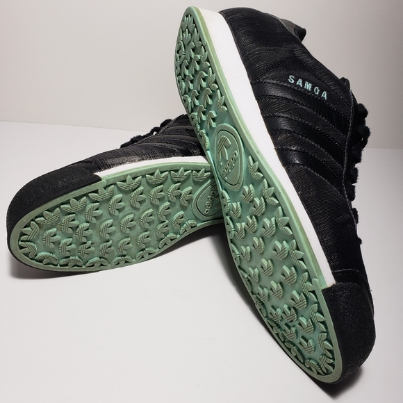 Adidas Original Samoa Sneakers Shoes Black Tiff Blue Aqua Q16189 - Picture 7 of 9